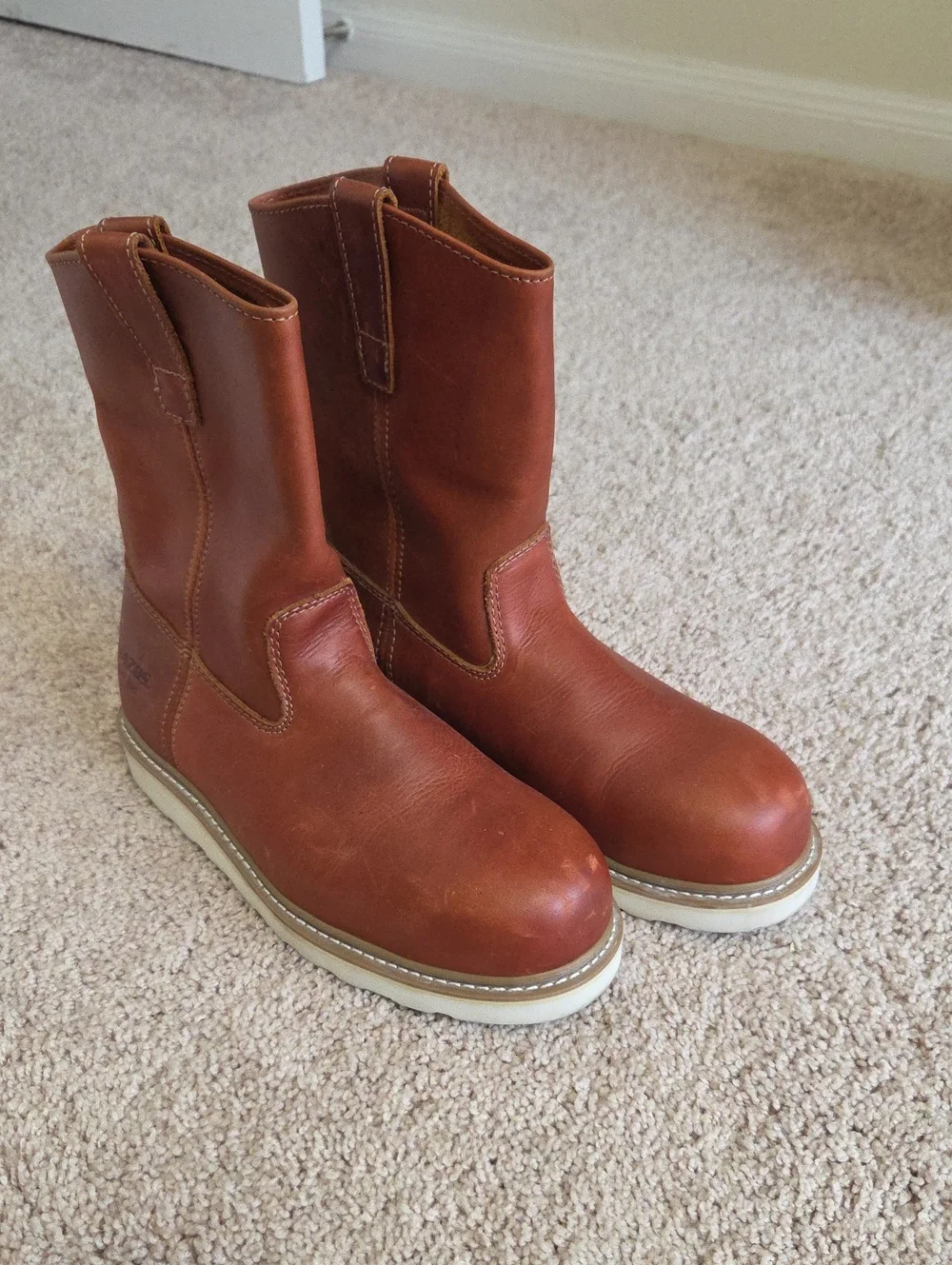 Men's Brown Leather Steel-Toe Work Boots